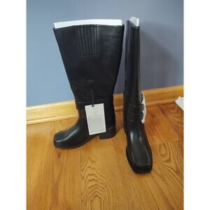 The Drop Women's Sage Tall Biker Boot with Buckles, Size 7